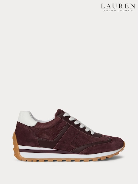 Lauren Ralph Lauren Red Dani Low Lace Top Trainers (W74784) | €211