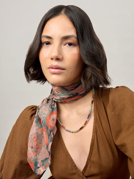 Aela Blue Natural Stone Tube Bead Necklace (W74882) | €30