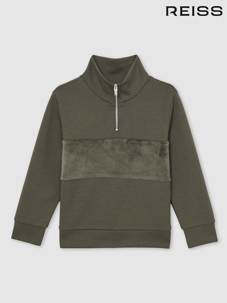 Reiss Selin Interlock Velour Panel Zip Sweatshirt (W74925) | 69 €