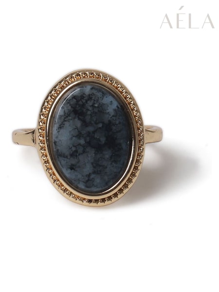 Aela Blue Natural Stone Statement Ring (W74926) | €17