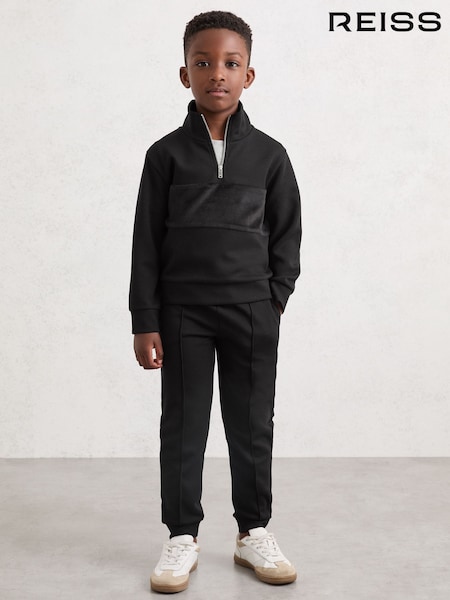 Reiss Black Premier Interlock Drawstring Joggers (W74949) | €45