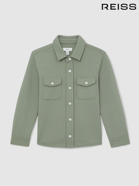 Reiss Sage Alabastor 13-14 yrs Waffle-Textured Twin-Pocket Overshirt (W75071) | AED331