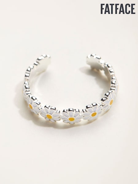 FatFace Silver Tone Daisy Adjustable Ring (W75140) | €16