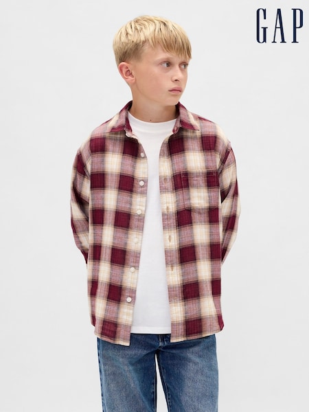 Gap Red Relaxed Check Shirt (4-13yrs) (4-13yrs) (W75226) | €28