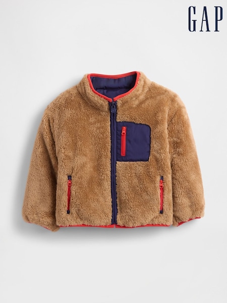 Gap Brown Lightweight Sherpa Reversible Jacket (6mths-5yrs) (6mths-5yrs) (W75240) | €66