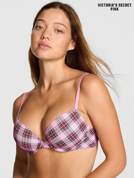 Victoria's Secret PINK Pink Tartan Super Push Up Bra (W75407) | €41.50