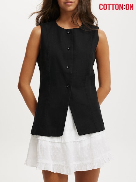 Cotton On Sienna Linen Cotton Waistcoat (W75529) | ‏201‏₪
