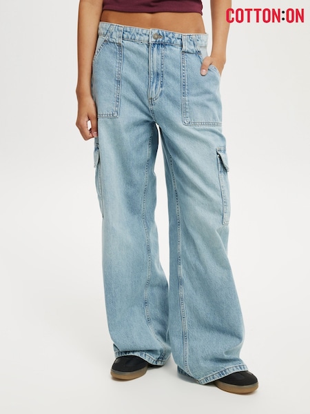 Cotton On Blue Relaxed Cargo Jeans (W75534) | €69