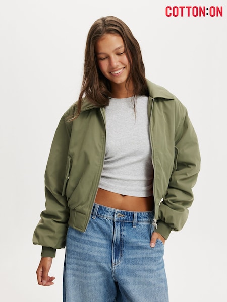 Cotton On Green Toby Bomber Jacket (W75537) | R$ 585