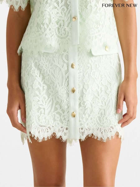 Forever New Green Lola Button Lace Mini Skirt (W75580) | R$ 590