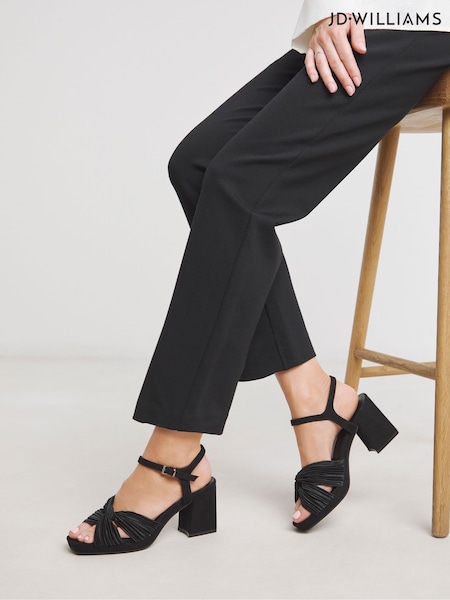 JD Williams Black Extra Wide Fit Cross-Over Detail Heeled Sandals (W75681) | €51