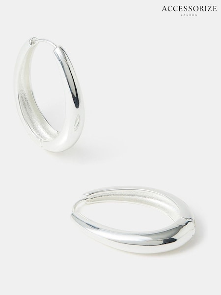 Accessorize Silver Tone Clasp Hoop Earrings (W75735) | €25