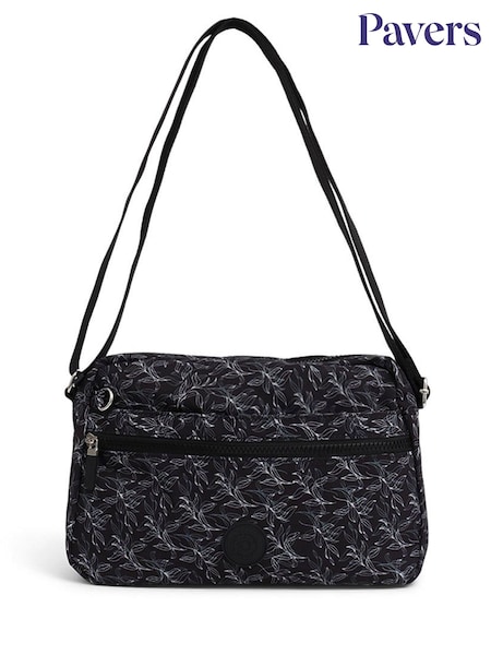 Pavers Black Zip Close Cross-Body Bag (W75896) | OMR13