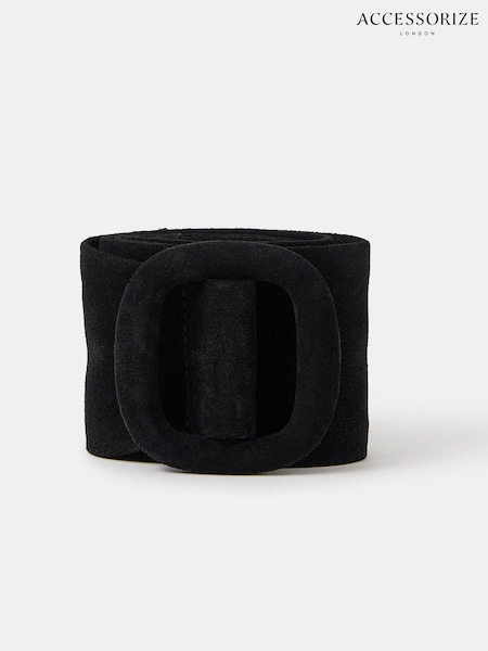 Accessorize Black Suede Wide Waist Belt (W76055) | €33