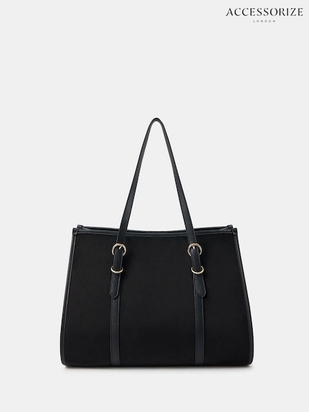 Accessorize Black Buckle Strap Suedette Shoulder Bag (W76064) | €53