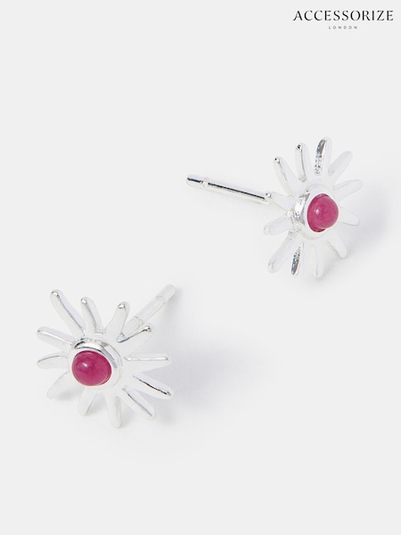 Accessorize Silver Tone Sterling Sun Quartz Stud Earrings (W76086) | €27