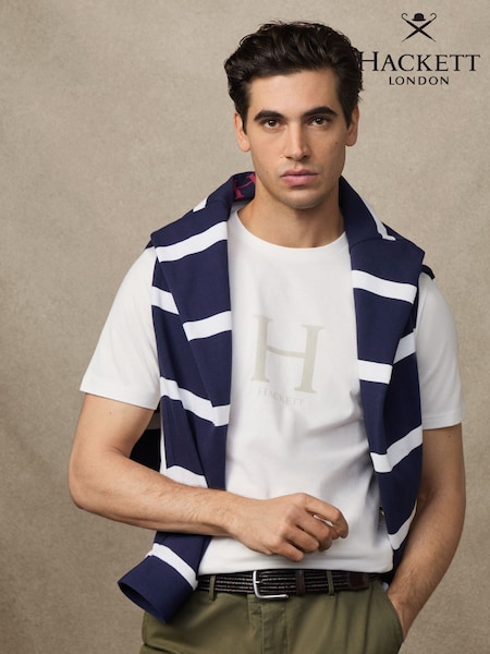 Hackett Classic Fit Blue Heritage Graphic Print T-Shirt (W76210) | €71