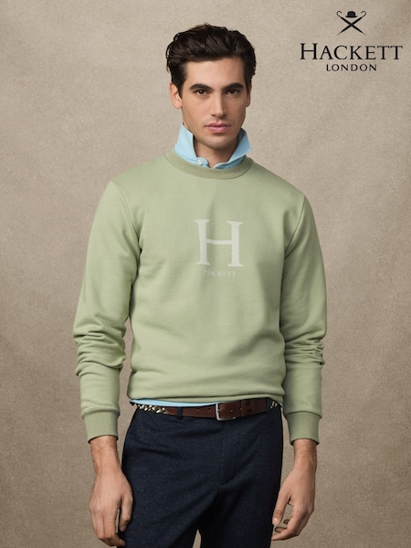 Hackett Blue Heritage Logo Crew Neck Sweater (W76217) | R$ 985