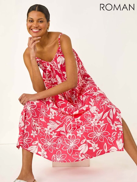Rosa - Roman Floral Print Strappy Maxi Dress (W76292) | R$ 545
