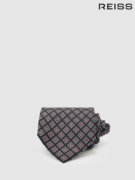 Charcoal/Bordeaux - Reiss Bortolo Tie (W76315) | ‏490 د.إ.‏