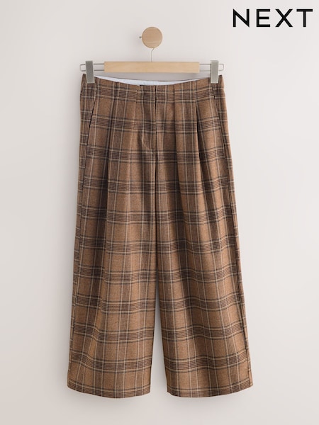 بني - Check Smart Culottes (W76326) | ‏212 ر.ق.