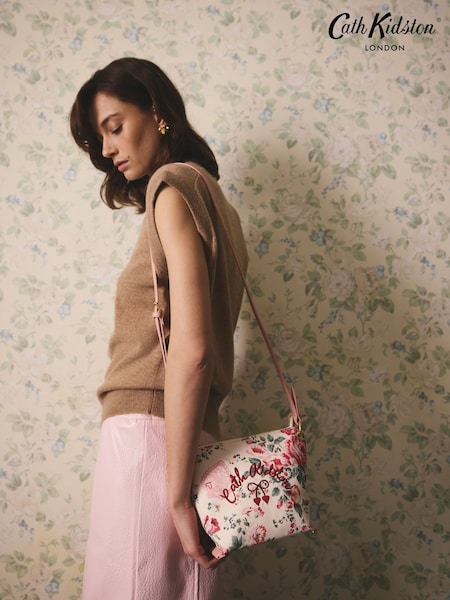 Cath Kidston Cream Hackney Rose Cross Body Bag (W76333) | SGD 81