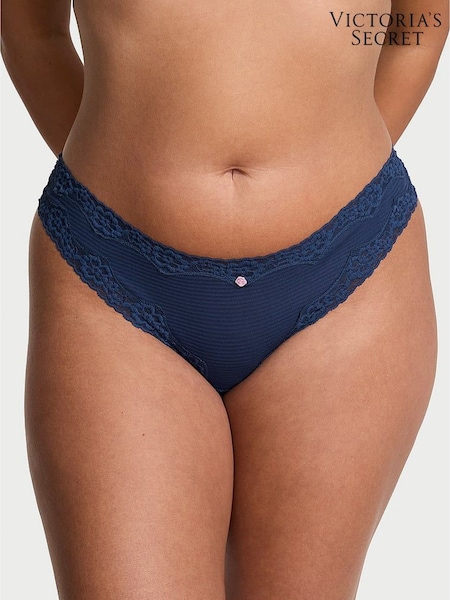 Victoria's Secret Ink Blue Thong Lace Waist Knickers (W76344) | €11.50