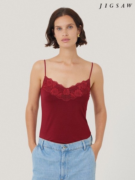 Jigsaw Red Modal Lace Vest (W76392) | €40