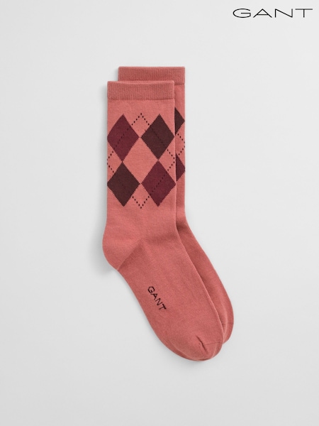 GANT Pink Argyle Print Crew Socks (W76434) | €13