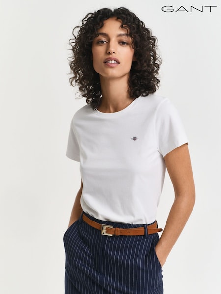 GANT White Shield Logo T-Shirt (W76445) | €53