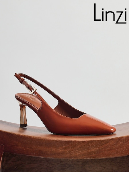 Linzi Dark Brown Avani Courts With Chrome Stiletto Heels (W76476) | 198 QAR