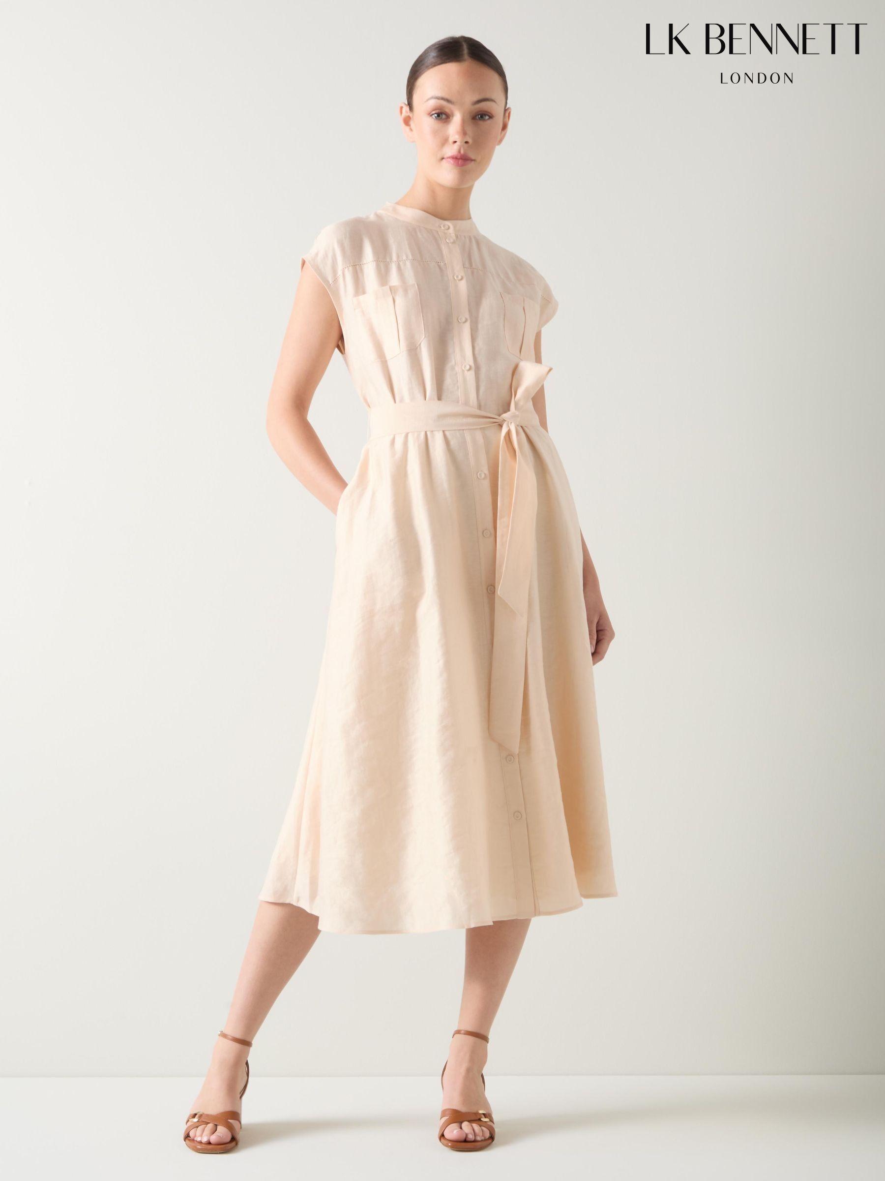 LKBennett モーティマーシルク スポット タイネック ドレス Designer Dresses | Luxury Dresses For Women | LK Bennett