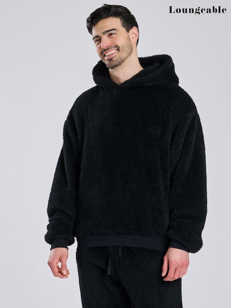 Loungeable Black Sherpa Hooded Lounge Top (W76608) | R$ 255