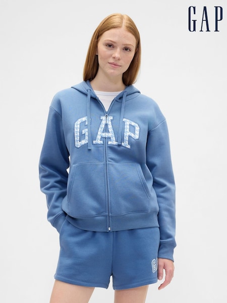 Gap Blue Zip Up Logo Vintage Hoodie (W76721) | €53