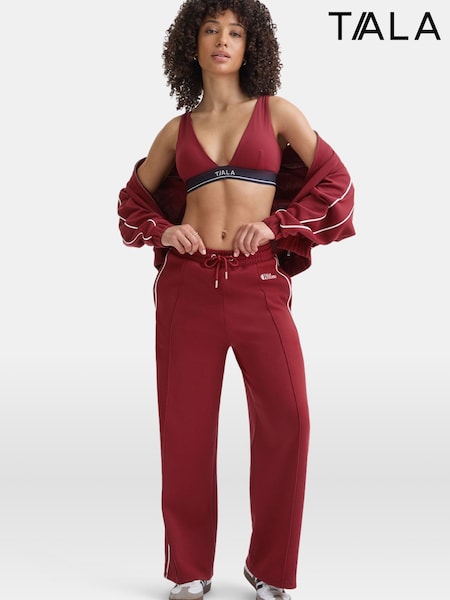 TALA Red Contrast Piping Wide Leg Shadow Track Joggers (W76793) | €66
