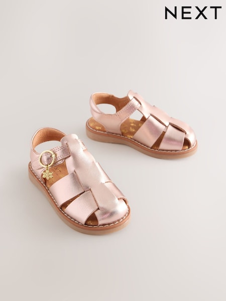 Gold Leather Fisherman Sandals (W76803) | €32 - €35