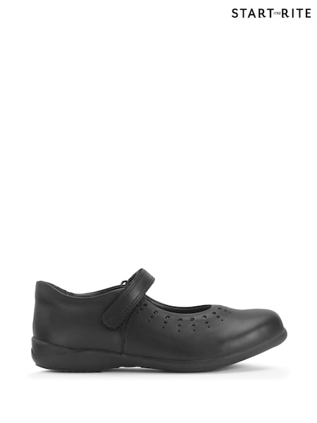 Start Rite Girls Dual Fit Study Leather Mary Jane Rip Tape School Black Shoes (W76866) | €58