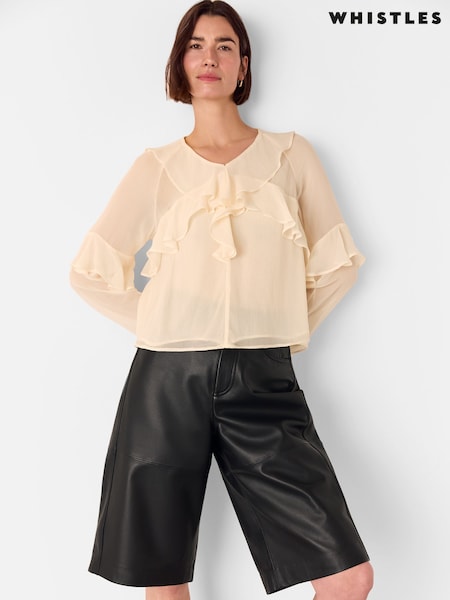 Whistles White Ruffle Frill Blouse (W76987) | LEI 812