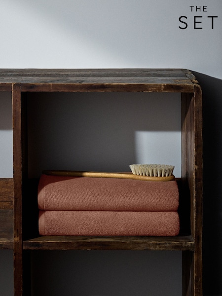 The Set Rust Set of 2 Popcorn Textured Hand Towels (W77044) | €26.50 - €37