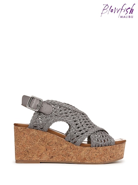 Grau - Blowfish Malibu Andrea Woven Wedge Sandals (W77117) | 109 €
