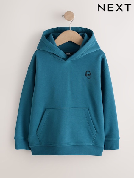 Teal Blue Skull Sign Off Hoodie (3-16yrs) (W77304) | R$ 90 - R$ 135