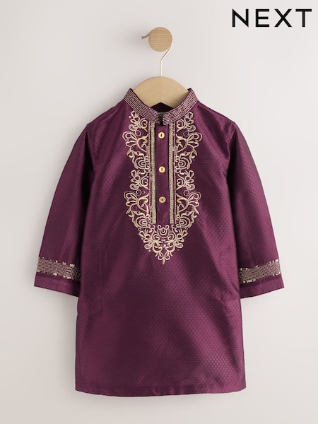 Roșu vișiniu - Eid Kurta (3mths-16yrs) (W77630) | 149 LEI - 201 LEI