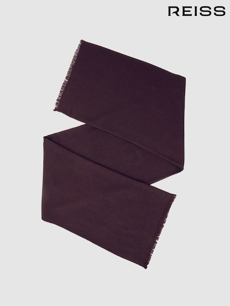 Reiss Burgundy Penny Wool Pleated Scarf (W77839) | €145