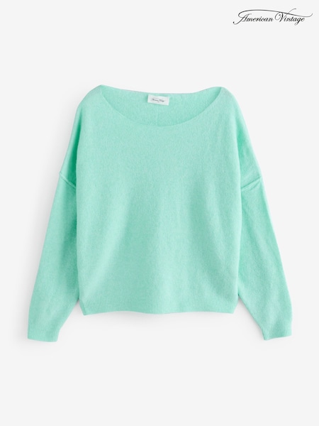 American Vintage Blue Damsville Long Sleeve Boat Neck Jumper (W77955) | €140