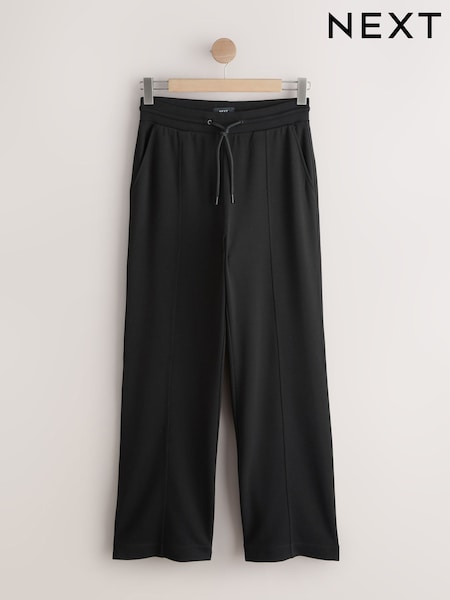 أسود - Premium Wide Leg Jersey Joggers (W78032) | ‏123 ر.ق.