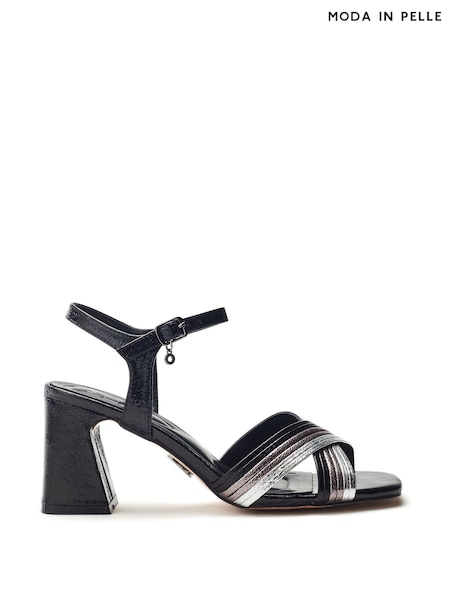 Moda in Pelle Metallic Myrtle Swoosh Heel Strappy Comfort Smart Sandals (W78140) | €101