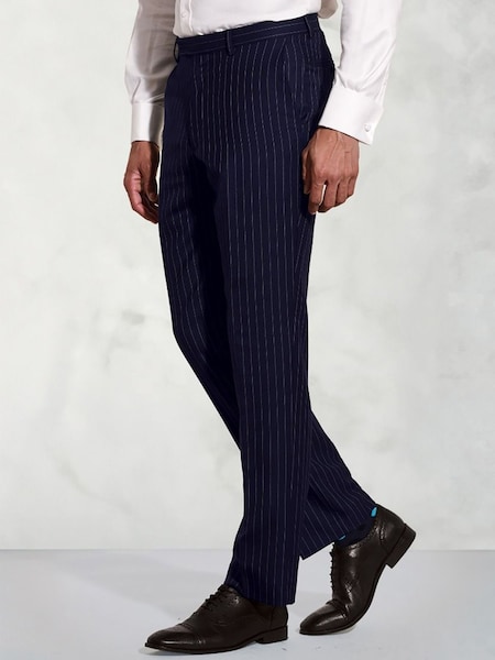 Brook Taverner Blue Pinstripe Wool Suit Trousers (W78183) | €143