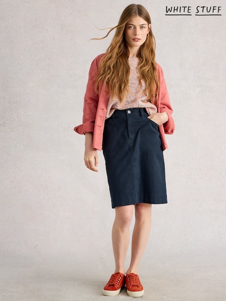Azul - White Stuff Tia Chino Skirt (W78266) | R$ 585