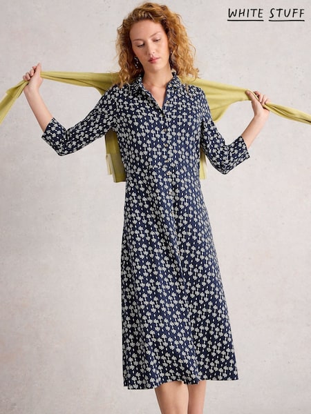 White Stuff Blue Rua Jersey Shirt Dress (W78269) | €83