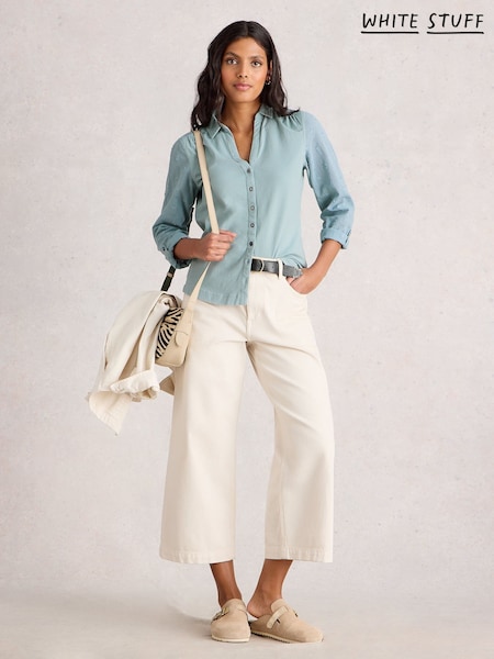White Stuff Green Annie Mix Jersey Shirt (W78276) | €50